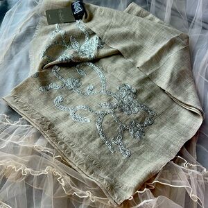 Anthropology holiday wrap by Feathers By Tolani Scarf new with tags